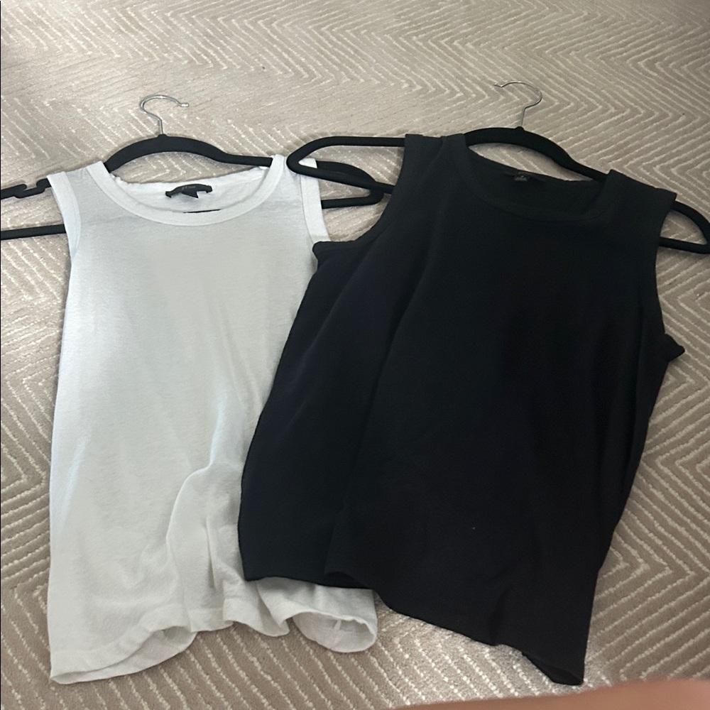 J. Crew White and Black Tank Tops (2-Pack)
